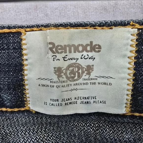 Remode Inc Blue Fade Button Denim Mens Jeans Pants 34x40 - Picture 5 of 8